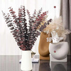 Tavkite 16 Pcs Dried Eucalyptus Stems, 17'' Natural Fresh Eucalyptus Leaves Branches Hanging for Shower, Preserved Real Red Plant Live Greenery for Home SPA Wall Bathroom Wedding Party Vase Decor