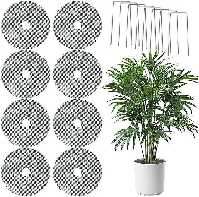 10Pcs Flower Pot Soil Guard, 11.8 Inch Plant Pot Protector from Cats, Cuttable Flowerpot Soilcover Protectors, for Gardening Flower from Animals Keep Cats Squirrels Out of Pots (s1)