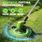 21V Weed Wacker Cordless & Lawn Edger, 9000RPM Electric Weed Eater with 2x2.0Ah Battery, 12" Auto Line Feed String Trimmer with 8 Pcs Spools, Lightweight Edger Lawn Tool for Yard, Green