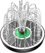 Yzert Solar Fountain for Bird Bath Glass - No Battery, 3.5W Solar Bird Bath Fountains Green Flower with 4 Fixed Rods & 7 Nozzles, Solar Powered Water Fountain for Outdoor, Pond, Pool, Garden