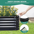 5 in 1Galvanized Raised Garden Bed - 8x3x1.4ft Modular Garden Planter Bed Outdoor | Steel Raised Bed Kit with Bracing Rods, Gloves for Gardening Vegetables Fruits and Flowers (Gray)