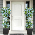 Artificial Bougainvillea Tree -5FT Faux Bougainvillea Tree with Realistic Flowers, Tall Fake Flower Tree for Indoor or Outdoor Decor, Silk Floral Plant for Living Room, Porch, Garden (Blue/White)