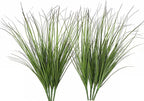 Fake Wheat Grass Plants Artificial Onion Greenery Faux Shrubs Plastic Plant Flowers Stems for Indoor Room Home Office Outdoor Decor Garden Porch Gardening Wedding Bundles DIY Decoration - 8 Pack