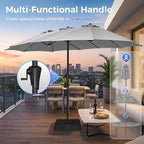SUPERJARE 13FT Outdoor Umbrella for Patio, Double sided Pool Umbrellas with Fade Resistant Canopy, Large Table Umbrella for Deck, Market, Backyard - Gray(No Base)