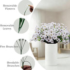 20 Bundles Artificial Flowers for Outdoors, UV Resistant Fake Flowers with Plastic Plants For Outside, Faux Silk Flowers for Planter outdoor, Fake Realistic Flower for Planters Window Box Decor-White