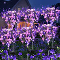 Solar Garden Lights Outdoor, 6 Pack Purple Lavender Solar Butterfly Lights Gardening Gifts for Women,Artificial Flowers Light Purple Halloween Garden Decor for Patio Yard Lawn Christmas