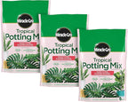 Miracle-Gro Tropical Potting Mix, For Container Plants, Use with Snake Plants, Spider Plants, Pothos, Monstera, 6 qt., 3-Pack