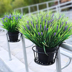 Potted Artificial Plants for Outdoor - 2 Sets Pre-Made Faux Lavender Grass in Pots Large UV Resistant Look Real for Gardens Yards Patios Paths Home Outdoor Decor