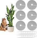 6 Pack Plant Pot Grids with 18 U-Shaped Nails, 11.8 Inch Cuttable Soil Cover Protector from Cats and Animals, Indoor Plant Pot Soil Guard for Outdoor Garden Balcony Adapts to Different Pot Sizes