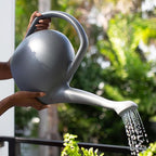 Bloem Rhino 2 Gallon (256 Fl Oz) Charcoal Gray Resin Watering Can for Indoor and Outdoor Use