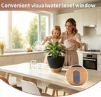 MNKXL 12"/10"/9"/8" Self Watering Pots with Visual Water Window,Extra Large Self Watering Plant Pots with Drainage Holes & Saucers,Black Planters for Indoor Plants,4-Pack