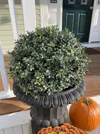 kyesyes Artificial Boxwood Ball Bush 27" Tree BLONYUVC UV Resistance Rated with Spike. Easy to Push in The Ground.Plant Looks Great in a Planter Anywhere. Indoor/Outdoor Decor 4 Pack