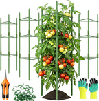 EWPJDK 6-Pack Tomato Cage for Garden Plant Support 48 INCH Garden Stakes Adjustable Tomato Cage for Climbing Plants Pots Vegetables Flowers Fruits (6, 48 Inches)