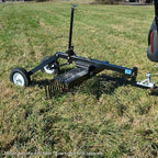 Titan Attachments 6' Landscape Rake Add-On Transformer Tow Frame, Bolt-On Rake has 36 Heat Treated Tines, Gardening Tool, Landscaper, and Grass Comb