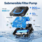 VIVOHOME 900GPH RGB Pond Filter Fountain with 6W LED Lights, 80W Submersible Water Pump with Multi-Stage Filtration for Koi Ponds, Waterfalls, Outdoor Water Features
