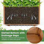 Giantex Raised Garden Bed with Sided Trellis & Roof, 31”x16”x41” Wood Elevated Planter Box, Freestanding Garden Planter Raised Bed for Flowers Herbs Climbing Vines,Brown,1