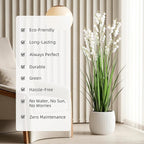 Ttranewsoo Artificial Tall Grass Plants with Pots 36" 1 Pack Lily of The Valley Artificial Grass Home Interior Decorating and Outdoor Garden Decorations(White)