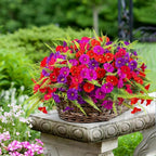 Artificial Flowers for Outdoors 12 Bundles Artificial Petunias Fake Flowers UV Resistant Shrubs Plants with Fern for Indoor Outside Hanging Planters Home Garden Spring Summer Decorations