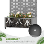 Casaphoria Metal Raised Garden Bed with Trellis and Wheels, 72"x35"x16" Planter Box for Climbing Plants, Vegetables & Vines, Features Drainage Holes and Privacy Screen, Grey-Brick