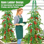 4 Pack 64" Tall Adjustable Obelisk Garden Trellis for Climbing Plants, Rust-Proof Pe Coated Metal Plant Trellis Support for Raised Beds, Potted Vines, Cucumbers, Tomatoes, Indoor Outdoor Use (4 Pack)