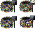 4 Pack Solar String Lights for Outside, 170 FT Total 480 LED Solar Chrismas Lights Outdoor with 8 Modes & Memory Function, Waterproof Twinkle Light for Xmas Tree Yard Party Decorations (Multicolor)