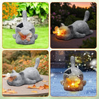 Garden Outdoor Statues Solar Cat Outside Statue Garden Decor for Yard Patio Home Porch Lawn Balcony, Gifts for Mother Grandma Women