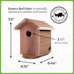 Pennington Pride Birdhouse for Outdoor, Outdoor Birdhouse Cedar, Room for 1 Adult and 3-4 babies
