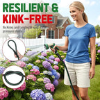 Heavy Duty Garden Hose 100 ft, NON-EXPANDABLE Water Hose with 10 Function Spray Nozzle, Lightweight Kink-less Hybrid Hose with Swivel Handle, Male to Female Fittings