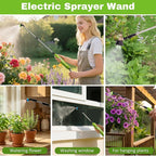 Battery Powered Sprayer Wand - 29" Electric Sprayer with 3 Adjustable Water Hose Nozzle Portable Garden Sprayer with 16ft Hose for Lawn and Garden Plant Watering