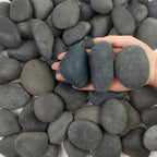 FANTIAN 5 lbs Black Stones Pebbles for Planters, 2-3 Inch Natural Decorative Black River Rocks for Outdoor Landscaping, Aquarium, Garden, Walkways, Fountain and Painting Rocks