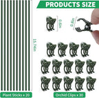 20pcs 15.7" Plant Stakes with 30pcs Clips, Bendable Orchid Stakes and Clips Set Support Tall for Indoor/Outdoor Plants,Potted Plants,Single Stem Vines Flower Plant Support Sticks for Orchid Rose Peony