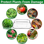2 Pcs Pop Up Garden Rows Plant Cover, 46" x 22" x 16" Raised Garden Beds Vegetable Rows Plant Protector, Insect Bird Barrier Plant Net Cage with Stakes for Protecting Seedlings Fruits Vegetable Row