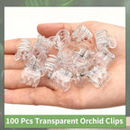 100pc Clear Orchid Clips – 0.79" Opening Clip Plant Clips for Climbing Plants, Plant Wall Clips, Flower & Garden Support Clips, Reusable Mini Plant Cages & Stakes for Patio, Lawn & Greenhouse