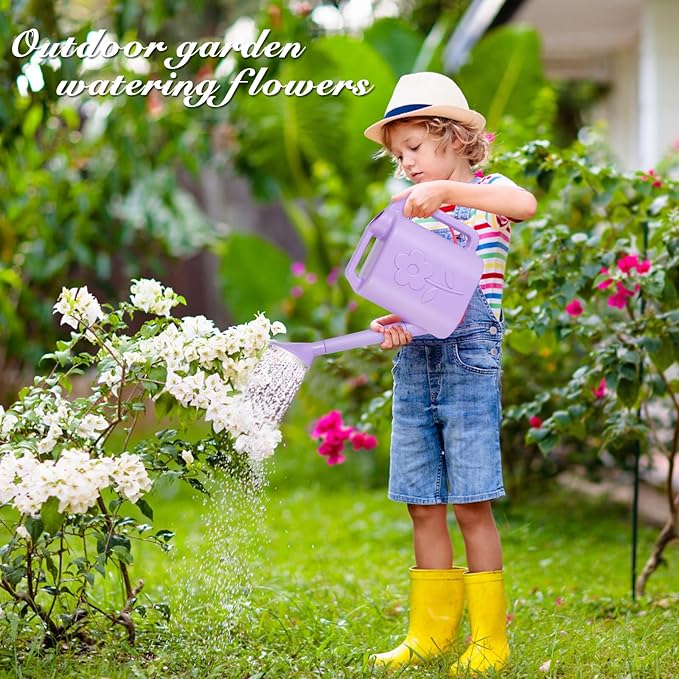 2.8L Watering Can for Indoor Plants, Garden Watering Cans for Outdoor Plant House Flower, Modern Plant Watering Can Large Long Spout with Sprinkler Head