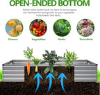 2PCS 7x3x1ft Galvanized Raised Garden Bed,Outdoor Planter Box Metal Patio Kit Planting Bed for Vegetables Flowers Herb,Silver