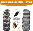 Solarbloom 38.9" H Large Outdoor Fountain, 5-Tier Cascading Rock Waterfall Fountain with LED Lights, Freestanding Water Feature for Garden Patio Backyard Porch Decor