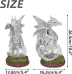 Rempry Solar Garden Dragon Statue Decor for Yard Lawn Patio Outdoor, Fantasy Dragon Lantern Birthday Housewarming Decoration Gifts for Women, Famliy, Friend