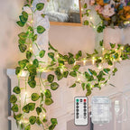suddus Vines with Fairy Lights Battery & USB Powered Operated, 33ft 100 LED Watermelon Leaves String Lights with Remote, Artificial Plants for Indoor, Bedroom, Wedding, Wall, Party Decor(Warm White)