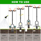 Heavy Duty Long Handled Bulb Planter Tool with Soft Rubber Grip, Garden Sod Plugger for Digging Holes, Turf Repair, Seedling Transplanting