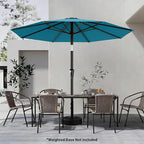 AreShark 9 FT Patio Umbrella for Outdoor, Outdoor Table Umbrella with Push Button Tilt and Crank, Outdoor Patio Umbrellas with 8 Sturdy Ribs for Market, Garden, Pool (Lake Blue)