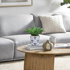 Briful Agave Plants Artificial Succulents Fake Plant in Blue Vase, 13'' Tall Realistic Faux Plant Indoor for Home Decor Farmhouse Centerpiece Table Kitchen