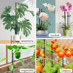 Plant Stakes 17inch &11inch SupKing Adjustable Length Plant Support Stake 16Pcs Orchid Sticks with Clips for Indoor Outdoor,Garden Poles for Potted Tomato Amaryllis Vegetables with 20 Ties (Black)