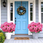 6 Bundles Artificial Geranium Flowers for Outdoors, Realistic Silk Geraniums Fake Flowers UV Resistant Faux Plants for Porch Front Door Planter Patio Balcony Outside Decor (Pink)