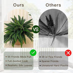 Senjie Artificial Boston Fern 2 Set 48Inch Large Fake Ferns for Outdoors Faux Plant with 55 Fronds for Home Living Room Office Decor