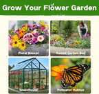 Lush&Dew Cut Flower Seed Bank, Gardening Gifts for Mom Women, 32 Varieties Non-GMO Annual & Perennial Wildflower Seeds for Planting in Raised Garden Bed, Home Garden, Zinnia Sunflower Zone 3-10