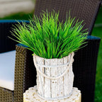 Artificial Monkey Grass Outdoor Shrubs - 20 Bundles Fake Plants UV Resistant No Fade Faux Plastic Greenery Home Garden Porch Patio Decoration Office Indoor (Green Grass)