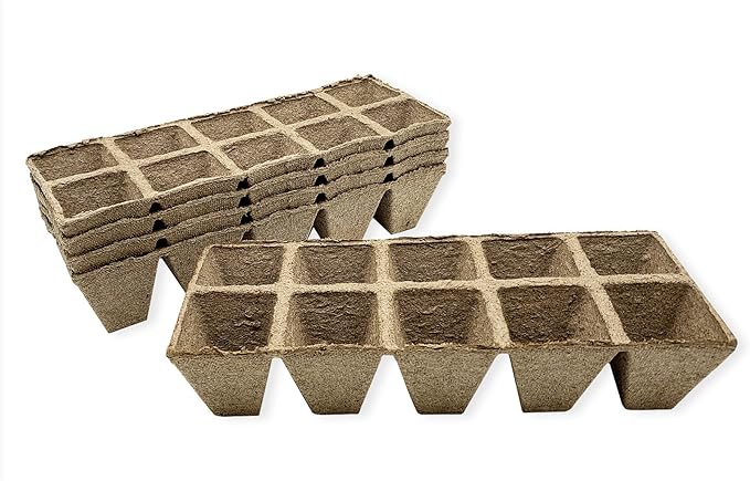 Jiffy Seed Starting Tray - Biodegradable, Plant Germination Cells - 20 Strips (200 Cells) - Peat