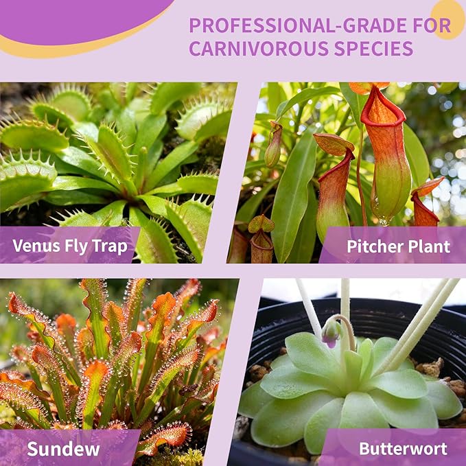 Premium Carnivorous Plant Soil for Venus Fly Trap Live Plants 2qt | New Upgraded Formula with High Drainage & Breathability