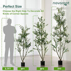 Olive Trees Artificial Indoor, 5FT Tall Faux Olive Tree with Moss and Planter, Artificial Plants Indoor with Natural Wood Trunk and Lifelike Fruits, Fake Tree for Home Office Living Room Decor