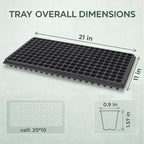 Gardzen 10 Pack 200 Cell Seed Starter Trays, 1.5" Deep Plug Tray for Seedlings, Durable Seedling Trays with Drainage Holes, Fit Standard 1020 Drip Tray